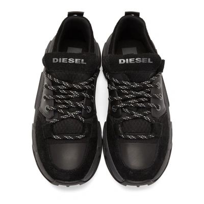 Shop Diesel Black S-kipper Low Lace Sneakers In H7044black