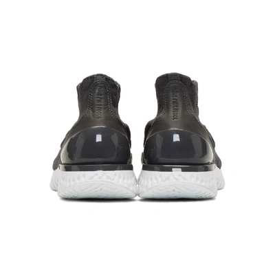 Shop Nike Grey Rise React Flyknit Sneakers In Thundergrey