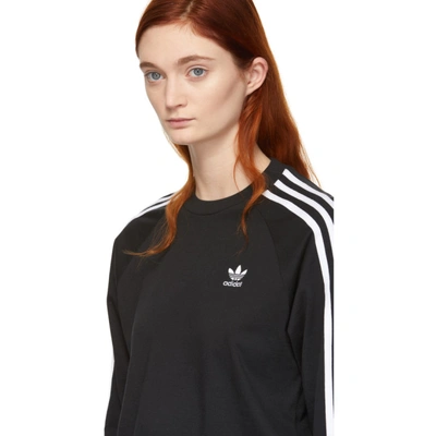 Shop Adidas Originals Black 3-stripes Long Sleeve T-shirt