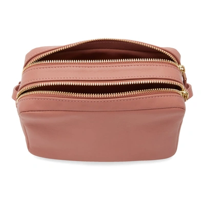 Shop Mansur Gavriel Pink Double Zip Crossbody Bag In Blush