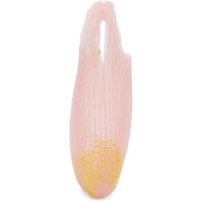 Shop Jil Sander Pink And Yellow Small Beaded Market Tote Bag In 689 Pink