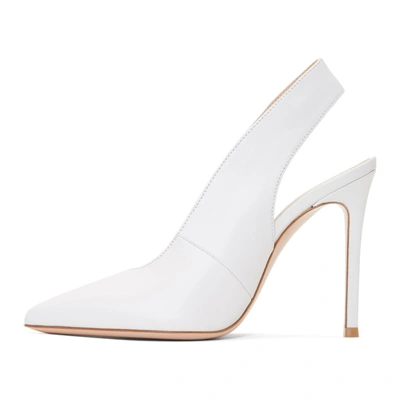 Shop Gianvito Rossi White Delta 105 Heels