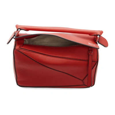 Shop Loewe Red Small Puzzle Bag In 7120 Scarle