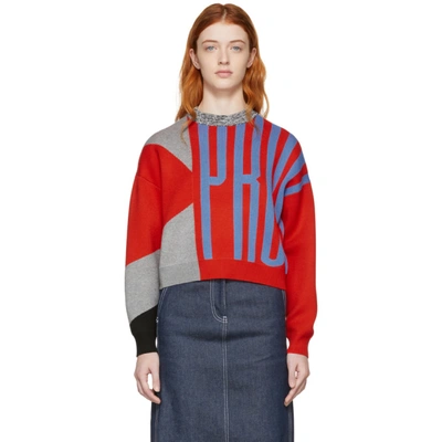 Shop Proenza Schouler Multicolor Pswl Graphic Jacquard Sweater In 10888 Brcmb