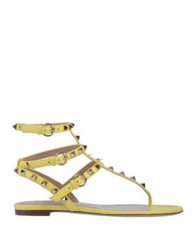 Shop Valentino Flip Flops In Light Yellow