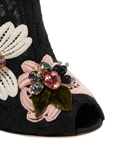 Shop Dolce & Gabbana Woman Ankle Boots Black Size 6 Cotton, Viscose, Polyamide