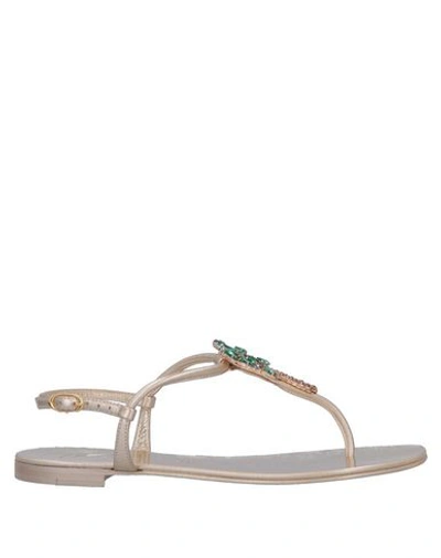 Shop Giuseppe Zanotti Flip Flops In Platinum