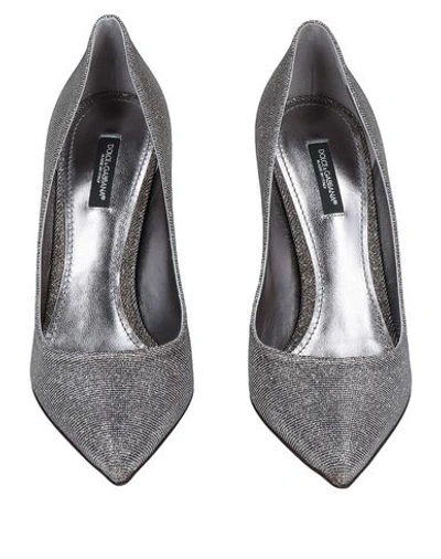Shop Dolce & Gabbana Woman Pumps Silver Size 5.5 Textile Fibers