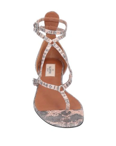 Shop Valentino Garavani Woman Thong Sandal Sand Size 7.5 Soft Leather In Beige