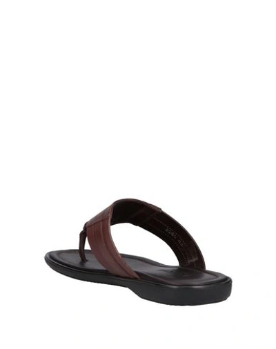 Shop Doucal's Toe Strap Sandals In Brown