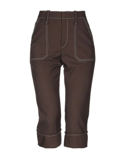 Shop Chloé Cropped Pants In Dark Brown