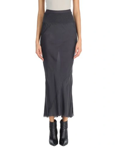Shop Rick Owens Long Skirts In Lead