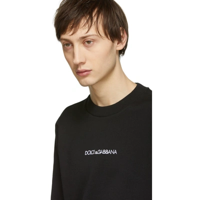 Shop Dolce & Gabbana Dolce And Gabbana Black Embroidered Logo Sweatshirt In N0000 Black
