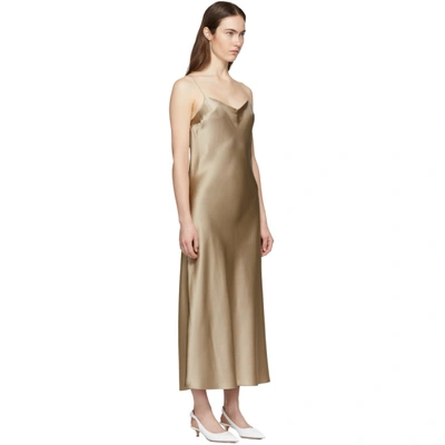 Shop Joseph Beige Silk Satin Stone Dress
