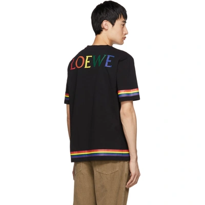 Shop Loewe Black Rainbow T-shirt In 1100 Black