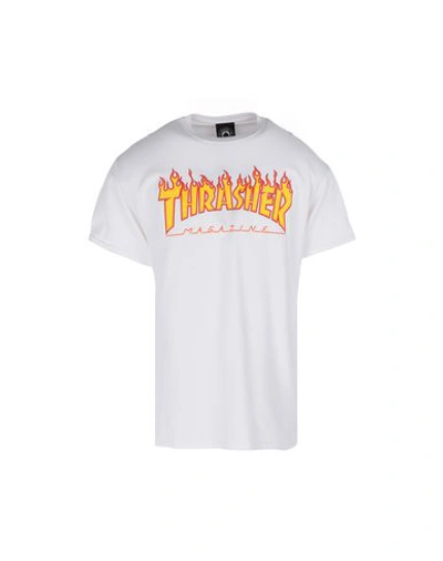 Shop Thrasher Flame T-shirt Man T-shirt White Size Xl Cotton