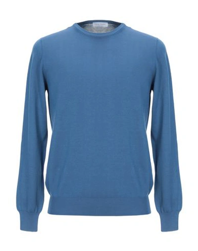 Shop Gran Sasso Man Sweater Slate Blue Size 52 Cotton