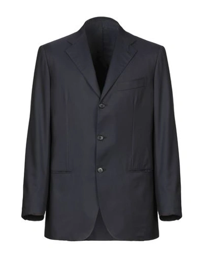 Shop Kiton Blazer In Dark Blue