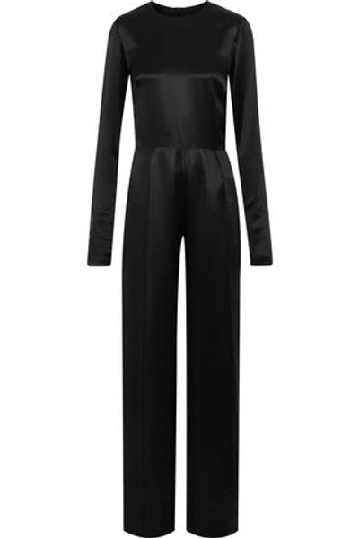 Shop Michael Lo Sordo Woman Silk-satin Jumpsuit Black