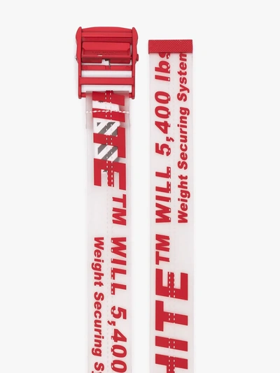 Shop Off-white Red Industrial Logo Rubber Belt