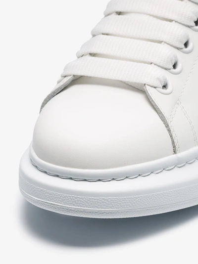 Shop Alexander Mcqueen White And Rose Gold Oversized Sneakers