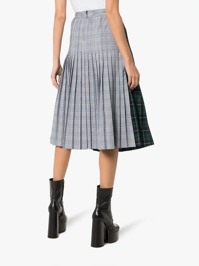 Shop Sandy Liang Uniform Tartan Pleated Cotton Skirt