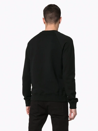 Shop Balmain Logo Crew Neck Sweatshirt In Black