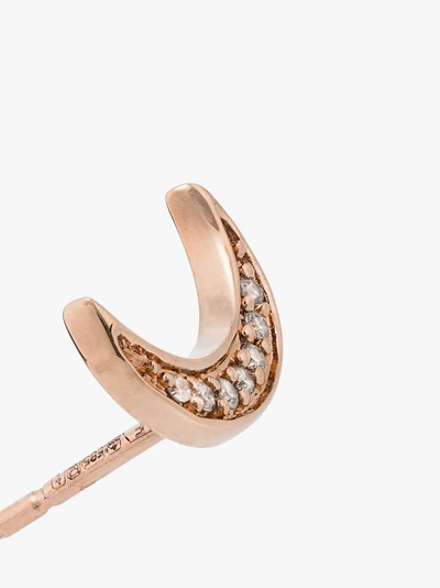 Shop Andrea Fohrman 14k Rose Gold Diamond Moon Earring In Metallic