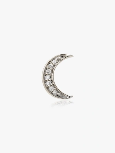 Shop Andrea Fohrman 14k Rose Gold Crescent Moon Diamond Earring