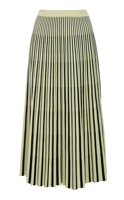 Shop Proenza Schouler Jacquard Knit Striped Jersey Skirt In Yellow