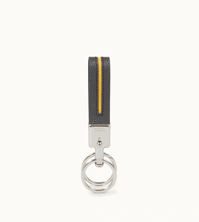 Shop Tod's Keyholder In Leather In Yellow,blue