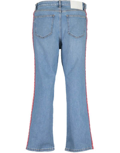 Shop Msgm High Waisted Cropped Jean In Denim