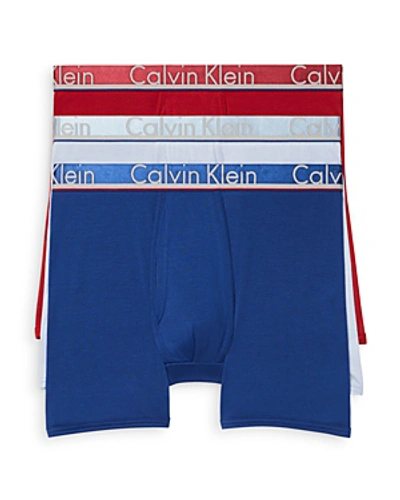 Shop Calvin Klein Boxer Brief, Pack Of 3 In Red/blue