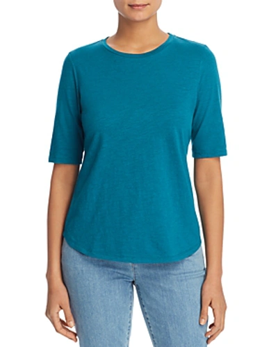Shop Eileen Fisher Organic Cotton Tee In Teal