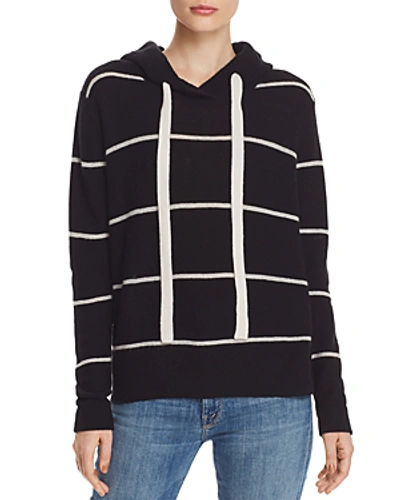 Shop Aqua Cashmere Stripe Hoodie - 100% Exclusive In Black/snow