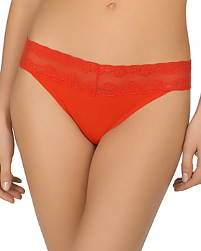 Shop Natori Bliss Perfection Thong In Cherry Red