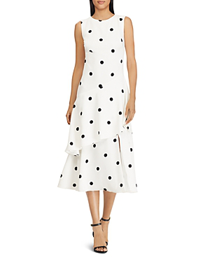 ralph lauren polka dot crepe dress