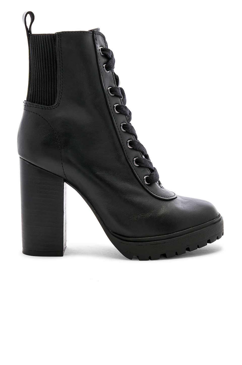 steve madden latch black leather boots