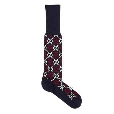 Shop Gucci Gg Intarsia Cotton-blend Socks