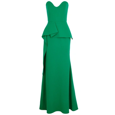 Shop Roland Mouret Bond Emerald Wool Crepe Gown