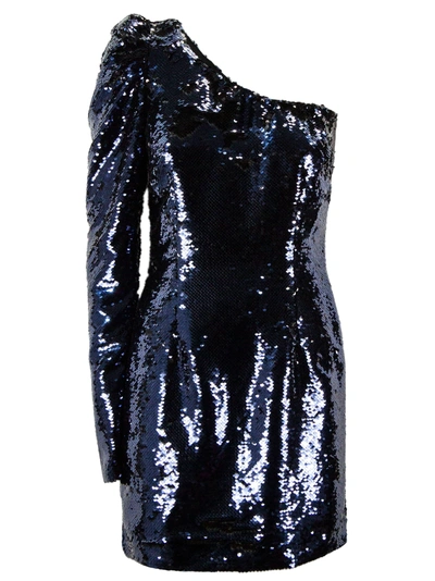 Shop Amen Blue Off Shoulder Sequin Dress