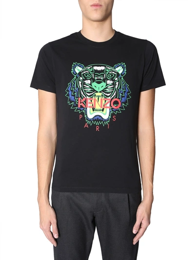 Shop Kenzo Tiger Print T-shirt In Nero