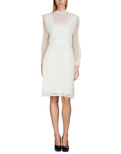 Shop Burberry Knee-length Dress In White