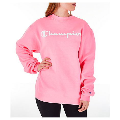 pink champion crewneck womens