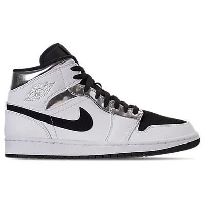 Shop Nike Jordan Men's Air Jordan 1 Mid Retro Basketball Shoes, White - Size 13.0