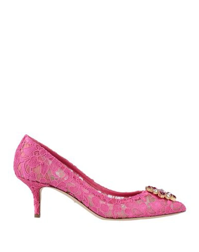 Dolce & Gabbana Fuchsia Polyamide Heeled Shoes In Pink