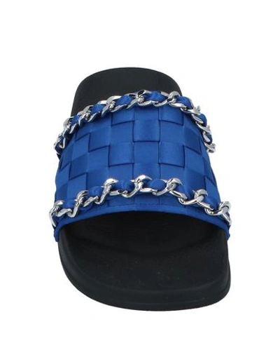 Shop Pinko Woman Sandals Bright Blue Size 6 Textile Fibers