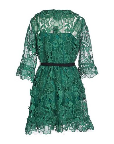 Shop Anna Sui Short Dresses In Dark Green