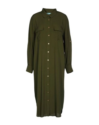 Shop Melissa Odabash 3/4 Length Dresses In Dark Green
