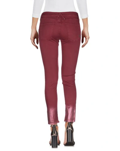 Shop Cycle Woman Pants Burgundy Size 28 Cotton, Elastane In Red